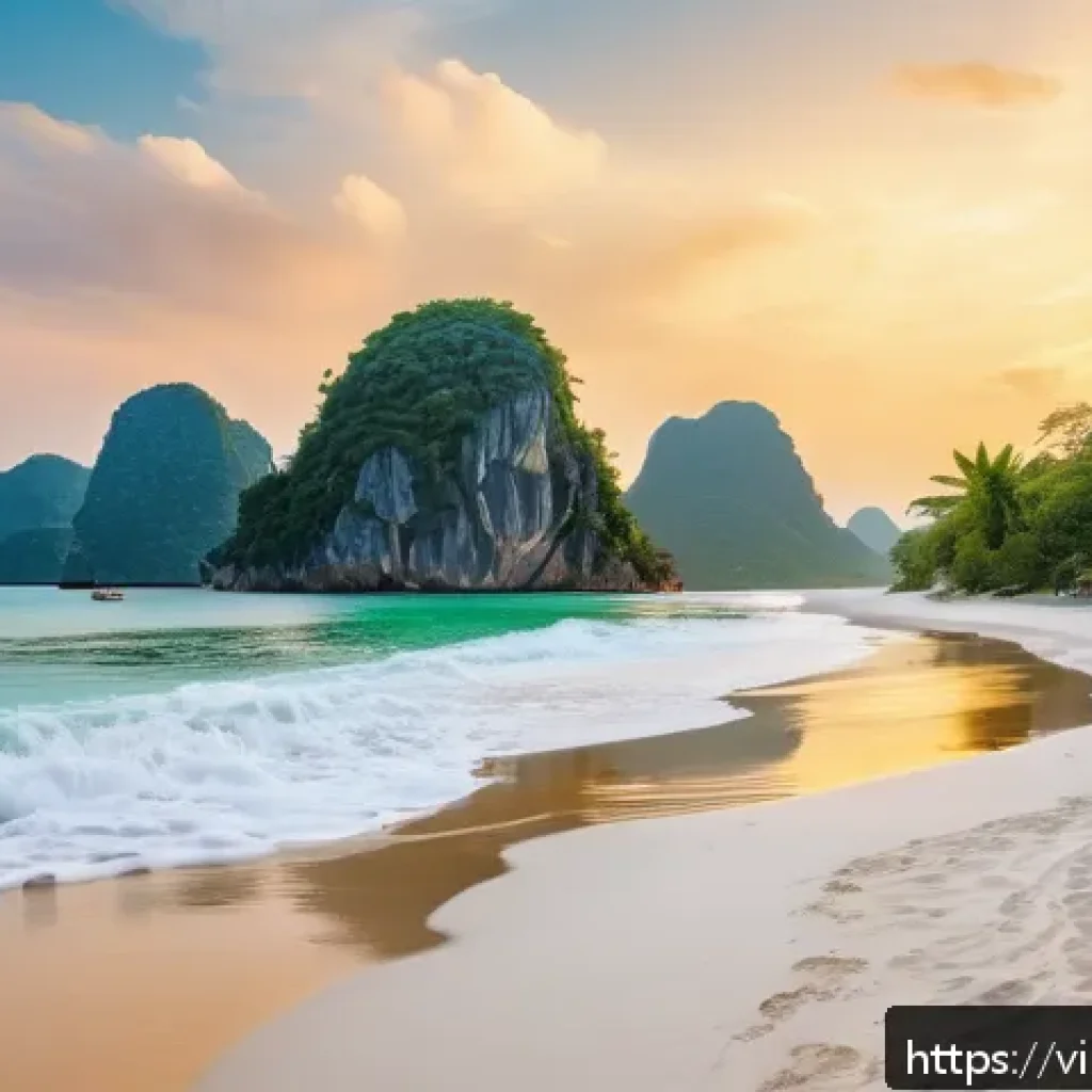 자연 그대로의 인적 드문 장소 찾기 - A pristine, untouched beach scene at Bình Tiên, Ninh Thuận province, featuring crystal-clear turquoi...