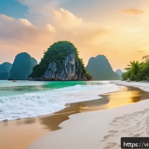 자연 그대로의 인적 드문 장소 찾기 - A pristine, untouched beach scene at Bình Tiên, Ninh Thuận province, featuring crystal-clear turquoi...